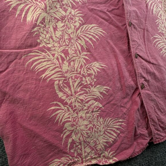 Tommy Bahama Silk Button Up Shirt Short Sleeve Hawaiian Adult Pink Floral 2XL - Picture 10 of 15